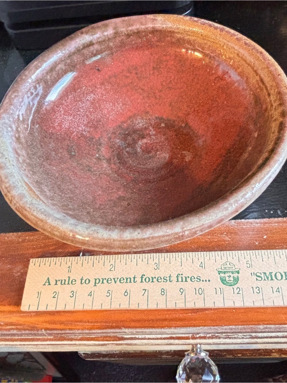 Source Unknown Red and Brown Glazed Ceramic Bowl